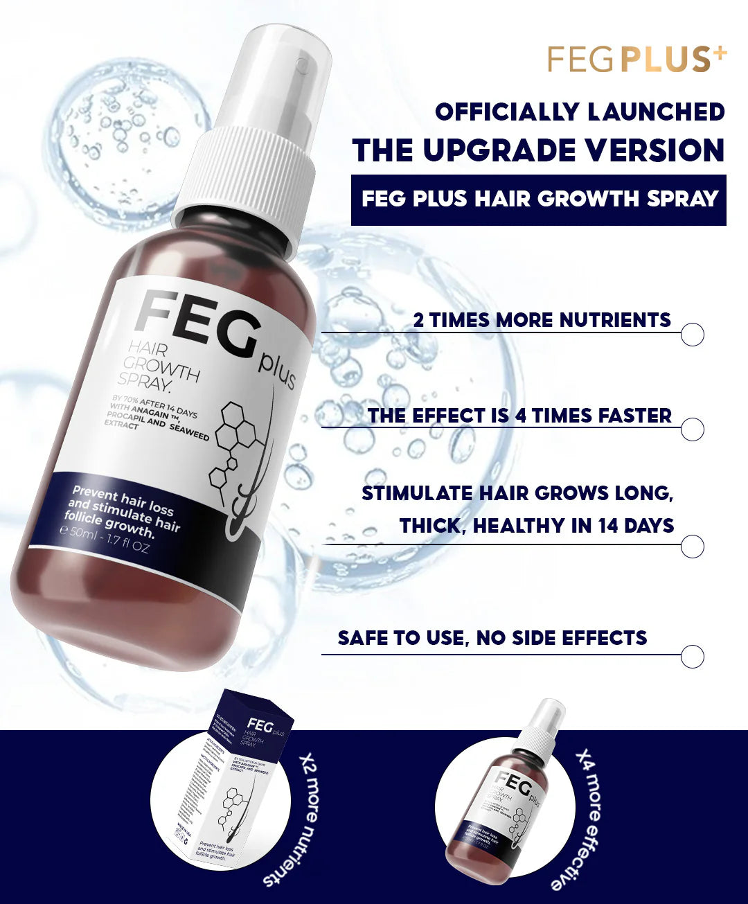 Buy 1 Get 1 Free Offer | FEG Plus Hair Growth Spray – Best Hair Regrowth Solution